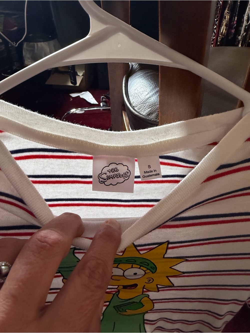Kids' Striped Tee - White with Red & Navy